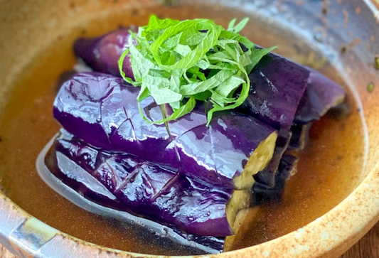 【Yasai Kit🥢】Whole Nasu Eggplant in broth with Ohba leaf for 2 servings